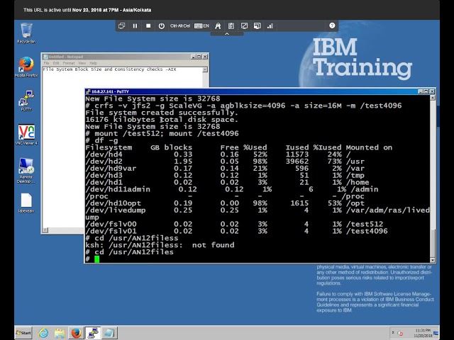 IBM AIX File System Block size and consistency checks