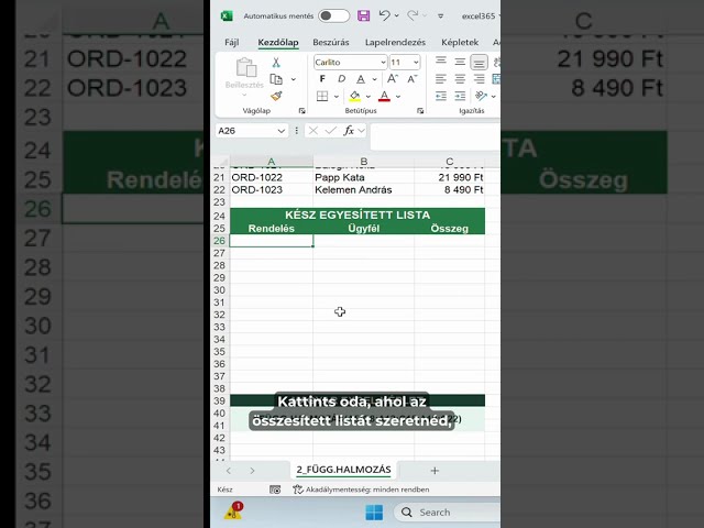 Három táblázatból egy lista? 📊 FÜGG.HALMOZÁS Excelben | exceltrukkok.hu #excel  #shorts