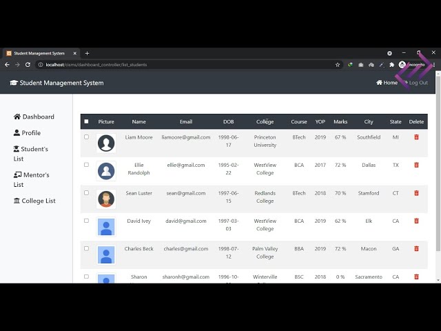 Student Management System in PHP MySQL CodeIgniter with Source Code - CodeAstro