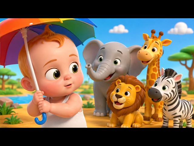 Rain Rain Go Away Song (safari animals)|+Songs | Lala Loops Kids Songs & Nursery Rhymes & cartoon