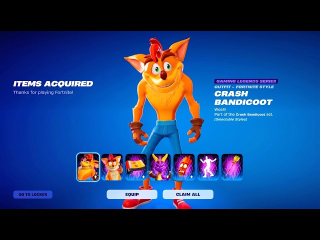 *NEW* FORTNITE ITEM SHOP TODAY! (CRASH BANDICOOT)