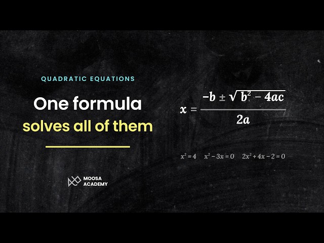 Every Quadratic Equation, One Formula