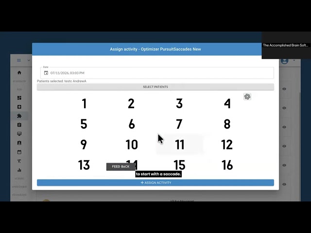 The Accomplished Brain Software Tutorial Pursuit and Saccade 2
