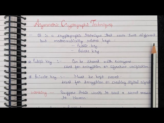 Lec 14 || Asymmetric Cryptographic Techniques | Working, Characteristics | Information Security 