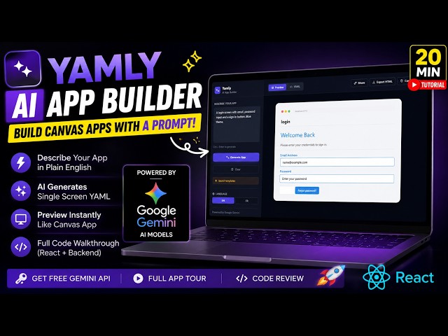 I Built an AI App Builder with Gemini 🤯 | Power Apps YAML Using Prompts | React + Node.js Tutorial