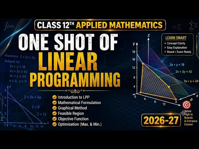 📚 One Shot of Linear Programming | Class 12th Applied Mathematics | CBSE | # Commerce 