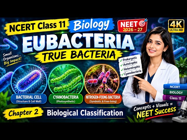 Eubacteria | True Bacteria | Kingdom Monera | NCERT Class 11 Biology | NEET Biology#biology