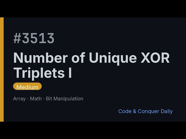 Number of Unique XOR Triplets I