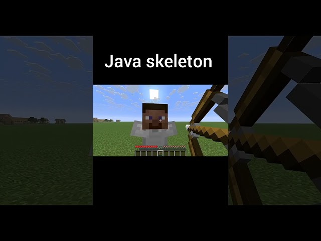 java skeleton vs bugrock skeleton #minecraft #gaming #shorts