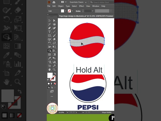 Pepsi Logo Design In Illustrator। Pepsi Logo Make In Illustrator। Pepsi Logo Create In Illustrator