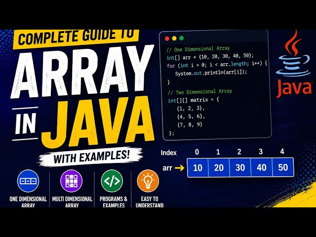 Learn Array in java. Array one shot . Learn  array from basic to advanced