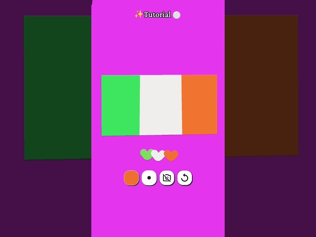Tutorial Straight lines, white colour 🤫 | Ireland 🇮🇪 flag drawing with colour canvas filter✨