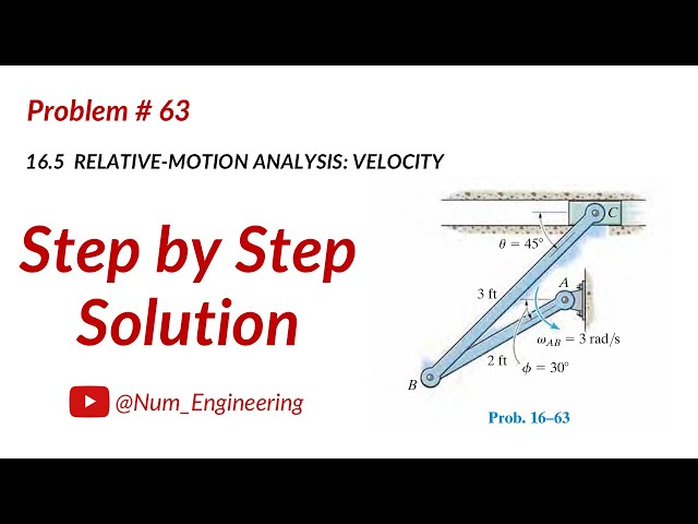 16–63. If the angular velocity of link AB is wAB = 3 rad/s #statics