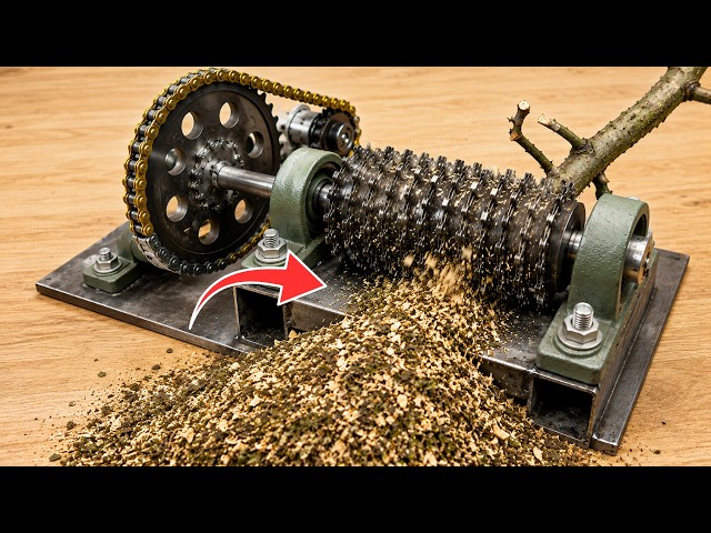 🏆 Don’t Throw Away an Old Chainsaw Chain! A Farmer Turns It Into a Powerful Wood Shredder!