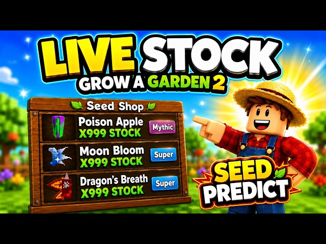 GROW A GARDEN 2 🔴 PREDICTION STOCK & TRADE LIVE 24/7
