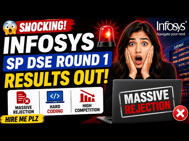 😱Shocking Infosys SP DSE Round 1 Results OUT | Massive Rejection | Hard Coding | hire me plz