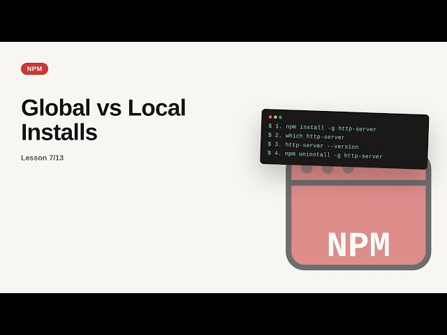 npm - Web development basic Series: Global vs Local Installs