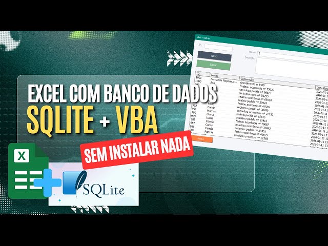 🚀 Excel com Banco de Dados SQLite (Sem Instalar Nada!) | VBA Profissional