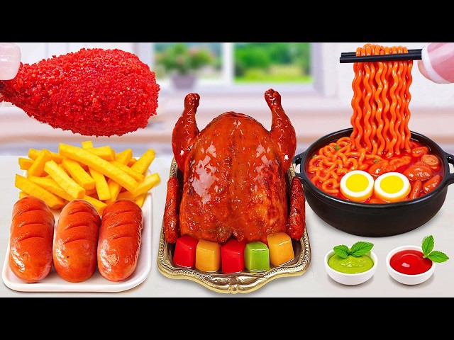 Best Of Korean Food 🌶️ How To Make Fried Chicken With Korean Spicy Noodles | Miniature Cooking