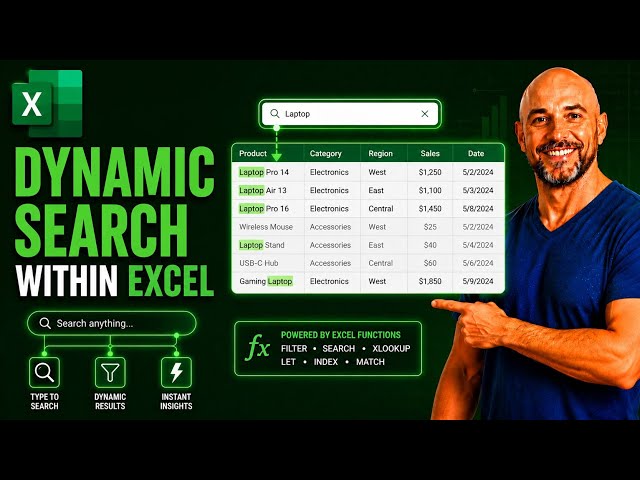 I Turned an Excel Cell Into a Search Box! (DYNAMIC Search Box in Excel)