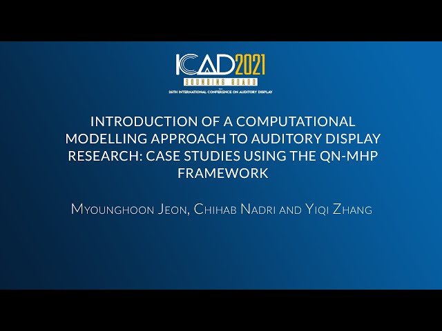 Introduction of a Computational Modelling Approach to Auditory Display Research - ICAD 2021