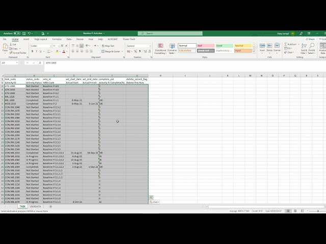 Update P6 Schedule from another P6 Schedule | Update Primavera Baseline from progress