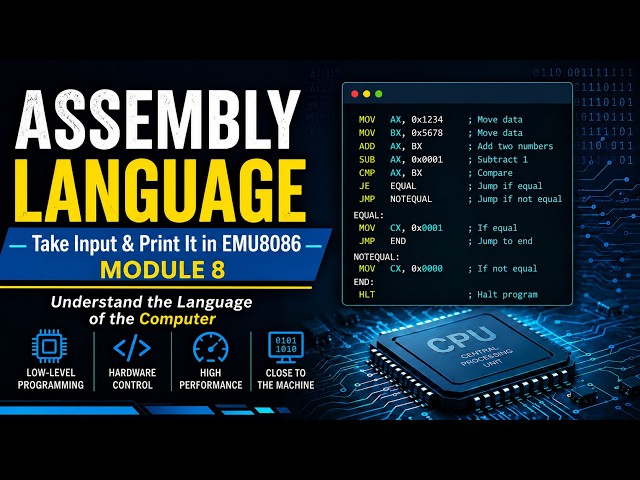 Take Input from the User and Print It in EMU8086 | Assembly Language | Module 8