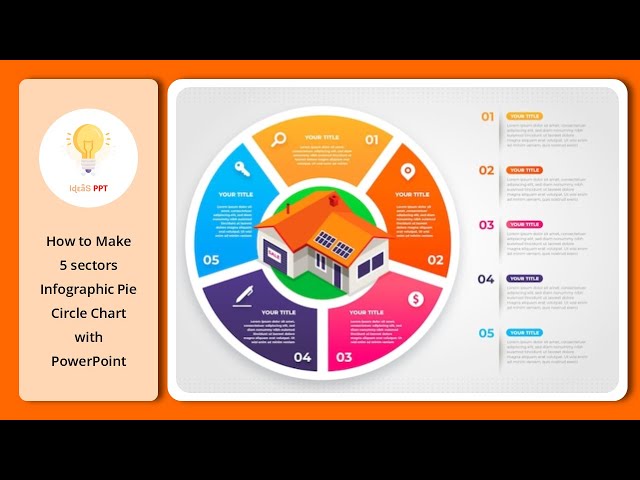 How to Make 5 sectors Infographic Pie Circle Chart with PowerPoint