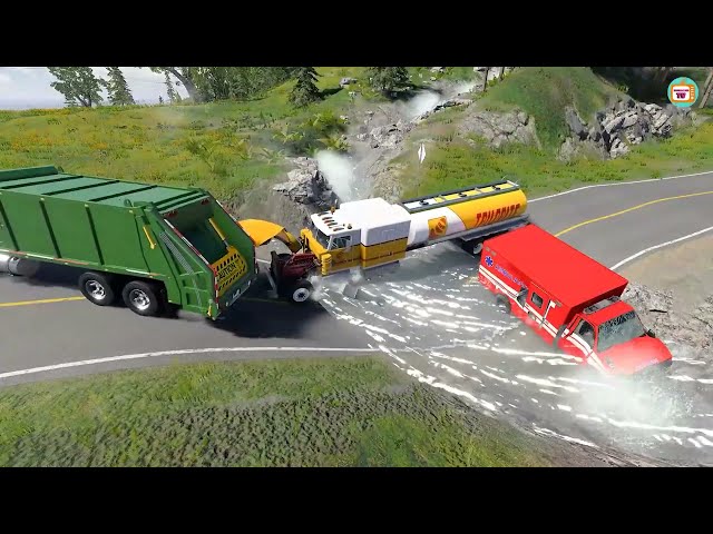 BeamNG.drive High-Speed Test: Cars Face Speed Bumps, Potholes, Hills, Water and Cliffs