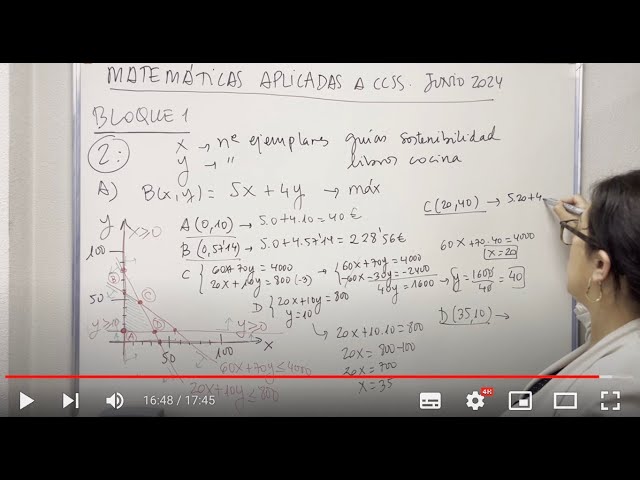 PAU/EBAU Cantabria Junio 2024. Matemáticas Aplicadas a CCSS (Parte 1/3)