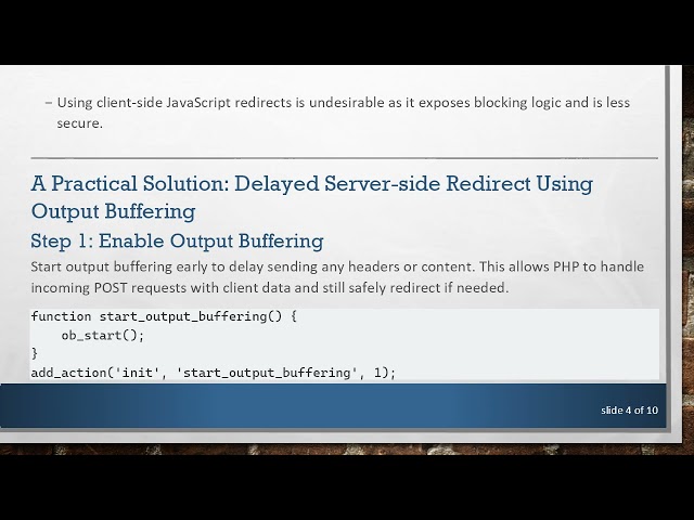 How to Handle Delayed wp_safe_redirect in WordPress Fingerprint Blocking