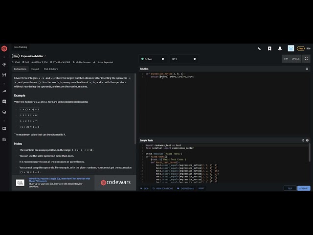 codewars python Expressions Matter
