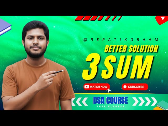 3 Sum Problem in Telugu 💡 | Better Approach Using Hashing Explained Step-by-Step | DSA Series 💻🔥
