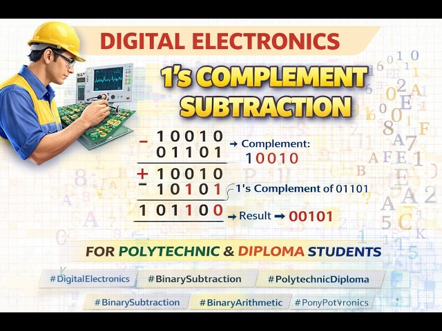 1’s Complement Subtraction | Binary Subtraction Using 1’s Complement | Digital Electronics