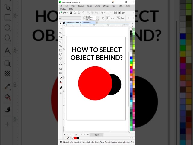 Select Object Behind | CorelDraw Tutorial For Beginners #coreldraw #tutorial #design #coreldesign