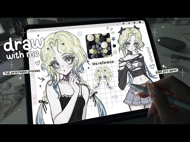 full drawing process ★ melon berry theme .ᐟ ˚✧ ˖  [procreate, real time, ipad asmr, new character ]
