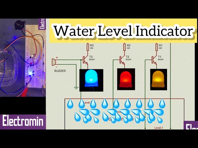 Water Level Indicator using BC547 on Breadboard ⚠️ Step-by-step Explanation