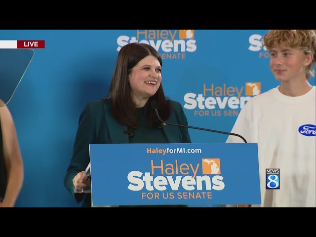 Stevens addresses supporters as vote count continues