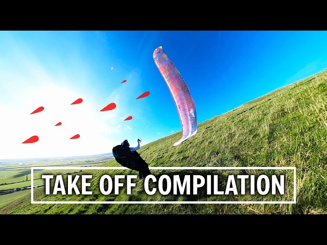 Paraglider Takeoff Compilation by Flybubble Paragliding (NO Music)