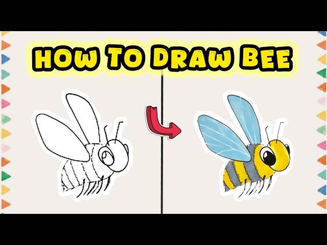 How to Draw a Bee – Easy Animal Drawing Tutorial Markers