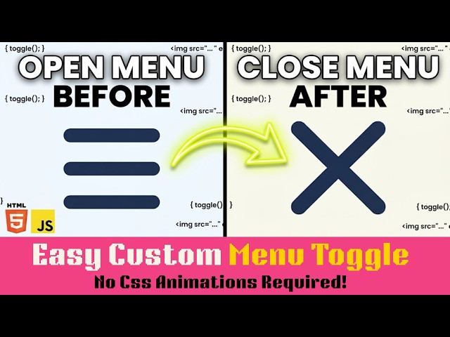 How to Make a Custom Hamburger Menu (No CSS Animations!) 🍔