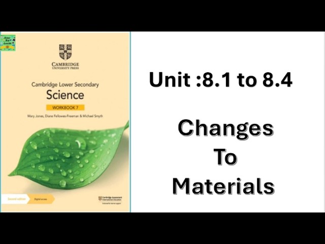 Cambridge  Grade 7 Unit:8.1 to 8.4| Changes to Material|