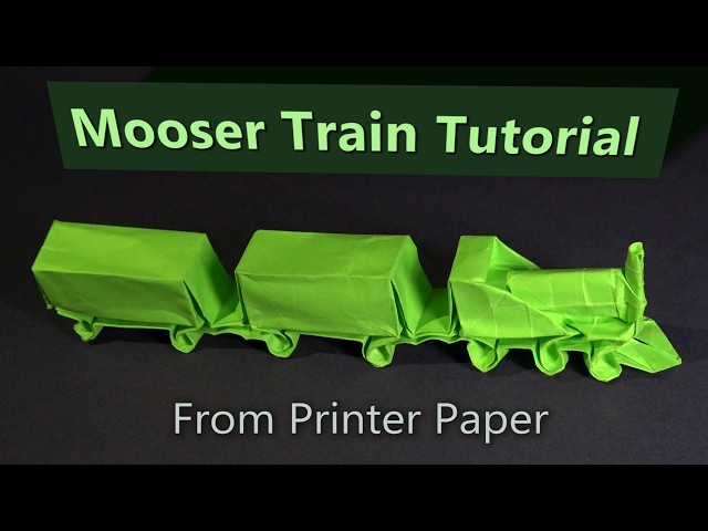 Origami Train from Half a Sheet of Printer Paper - Modified Version of Mooser Train from 1965!🚂🚂