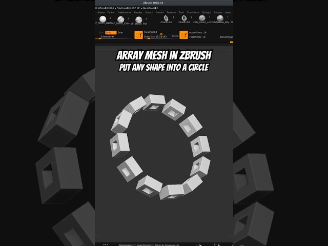 Using Array Mesh in zBrush Place Any Shape Into a Perfect Circle