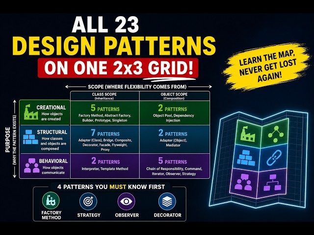 All 23 Design Patterns Explained on ONE Simple Map