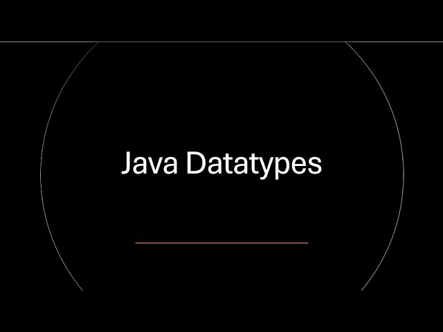 Java Datatypes