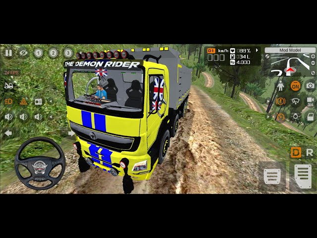 💥INDIAN TRUCK DRIVING BUS SIMULATORINDONESIA MOUNTAIN ROAD | BHARAT BENZ 12X13TRUCK DRIVING BUSv
