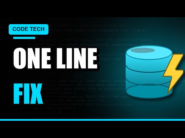SQL Indexes: Making a Query 1000x Faster, Live