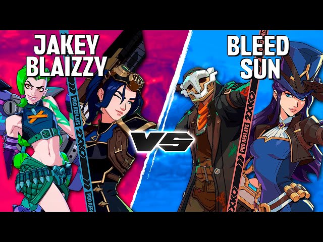 2XKO ▰ JAKEY - BLAIZZY (Jinx-Caitlyn) vs SUN - BLEED (Caitlyn-Ekko) ▰ 2XKO Pro level replays