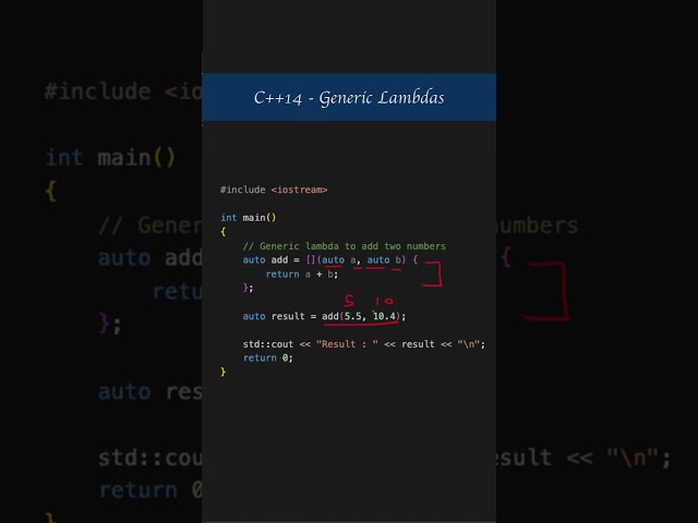 C++14  - Generic Lambdas in C++